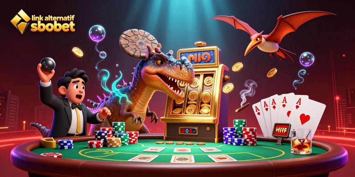 Experience thrilling gameplay with link alternatif sbobet as dynamic characters celebrate jackpot wins and casino excitement.