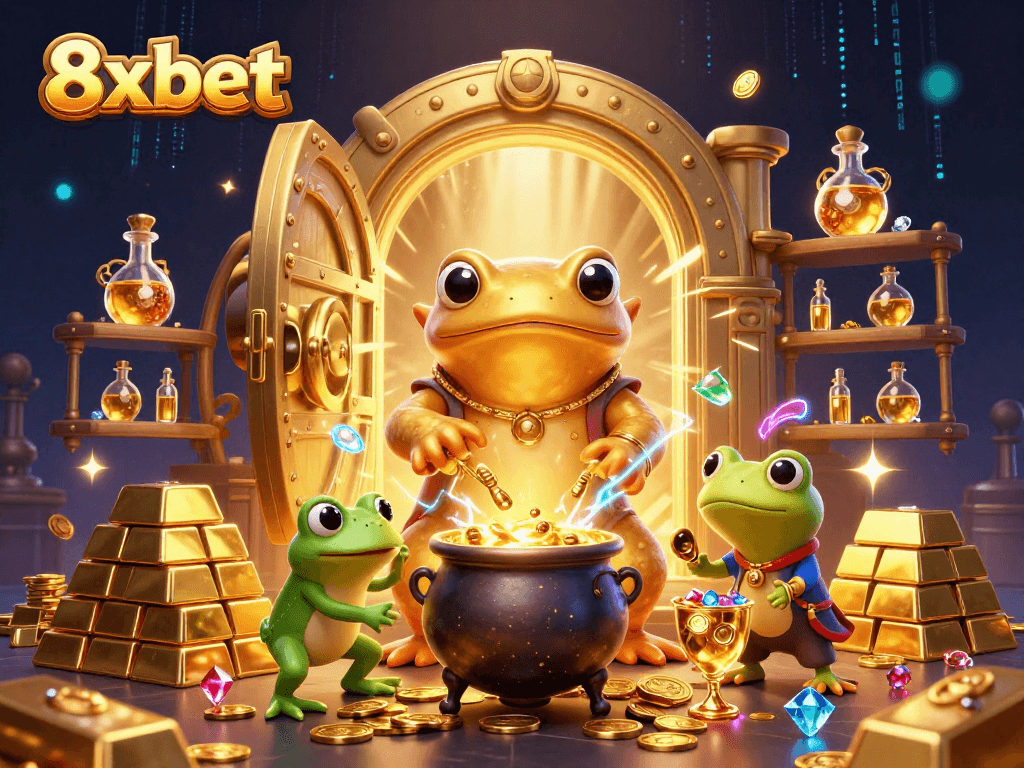Experience thrilling gaming moments at 8xbet with gold coins and lively casino elements.