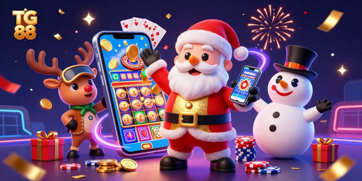 Spin jackpot slots with TG 88 while enjoying festive casino elements in a vibrant scene.