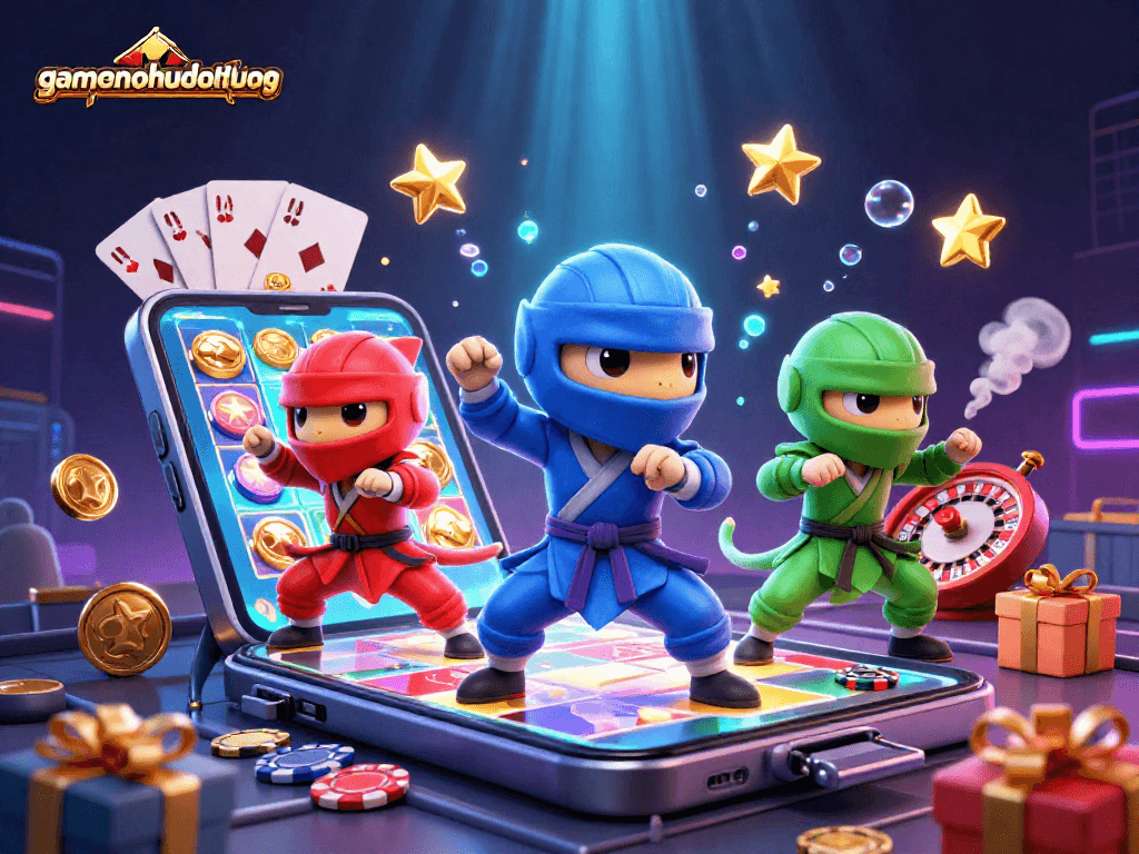 Engage with gamenohudoithuong by witnessing ninja chameleons showcasing slot game excitement and jackpot wins.
