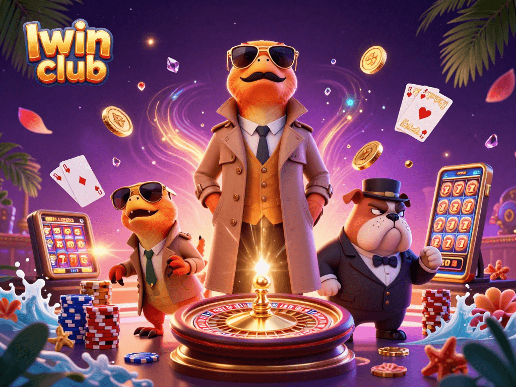 Engage with Iwin club as raptors enter a VIP casino, surrounded by riches and excitement.