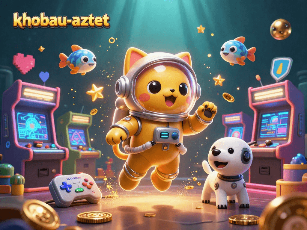 Spin the reels in khobau-aztec as a 3D astronaut cat adventures with golden coins and arcade machines.