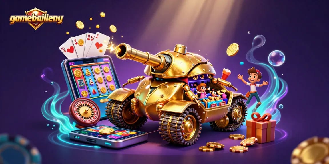 Engage in thrilling gameplay at gamebailieng with a vibrant scene of a golden beetle tank casino.