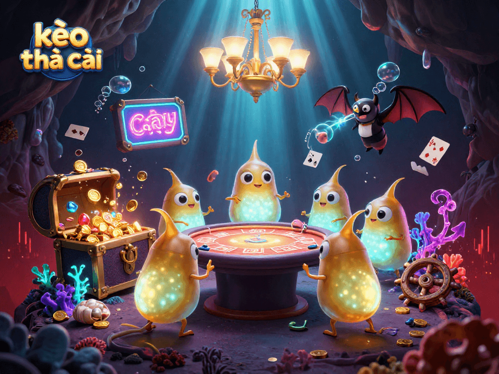 Kèo nhà cái offers thrilling casino experiences lit by glowworms in a vibrant deep sea setting.