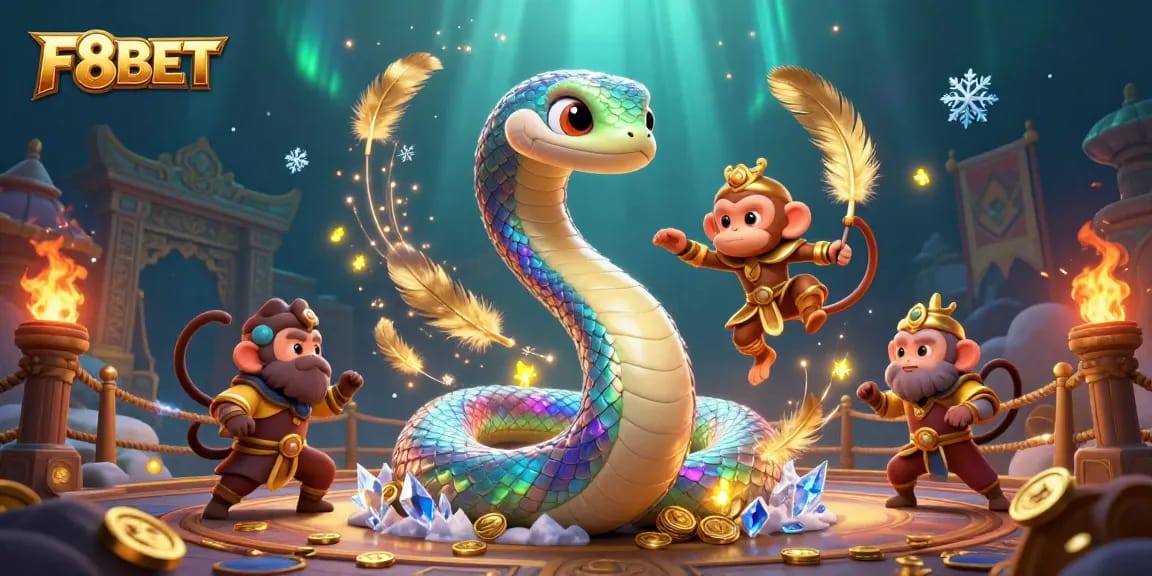 Experience thrilling gaming action at F8BET with vibrant colors and dynamic elements in a magical setting.