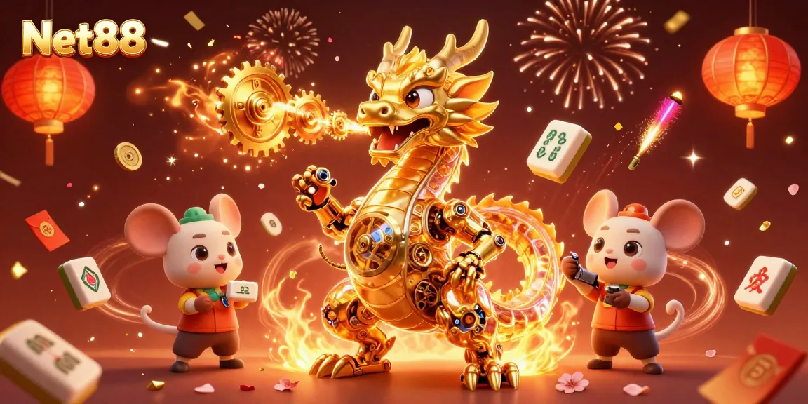 Experience exciting bets at Net88 with a lively 3D casino illustration packed with action.