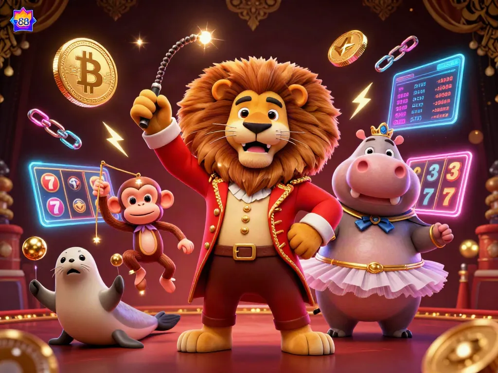 Engage with exciting sc88 casino action featuring vibrant characters and crypto elements illuminating the scene.