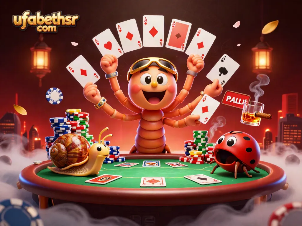Bet on thrilling poker action at ufabethsr com with exciting characters and vibrant casino elements.