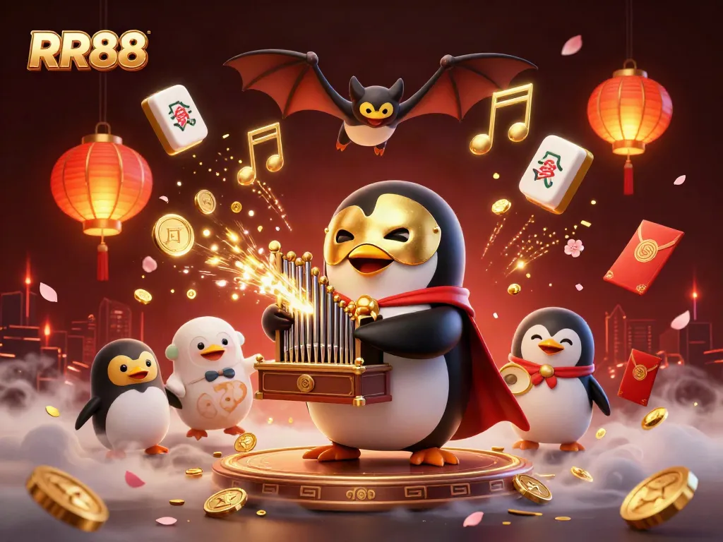 RR88 excels in engaging gambling experiences with floating mahjong tiles, festive lanterns, and dynamic elements.