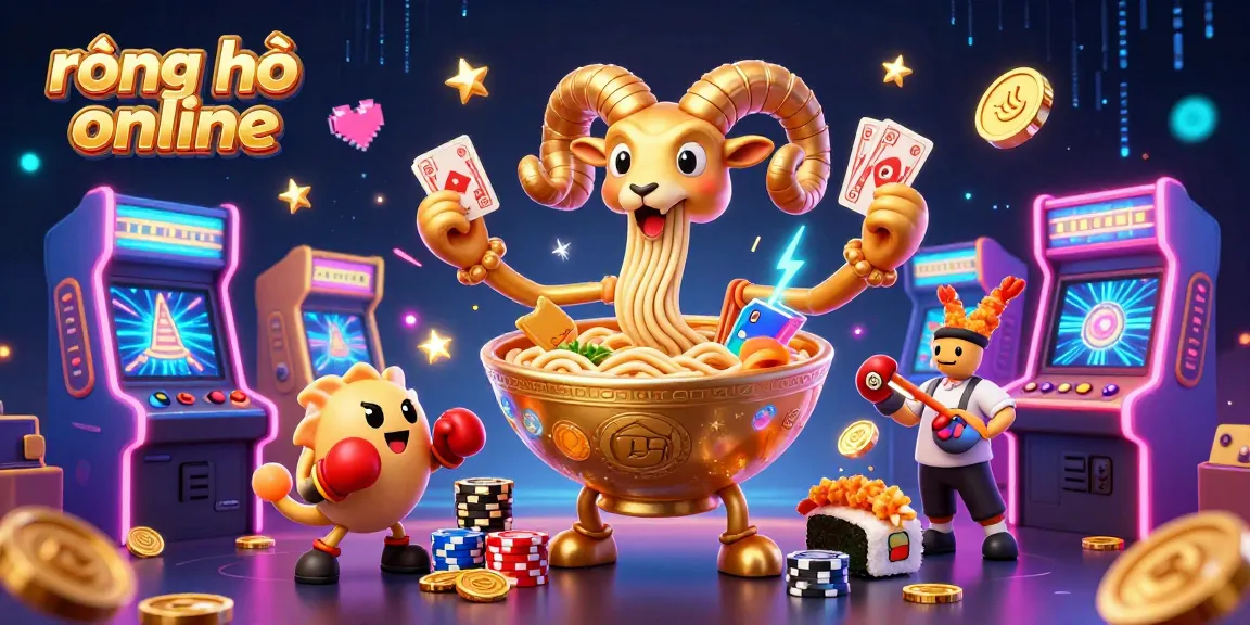 Experience the excitement of rồng hổ online with vibrant characters and dynamic casino elements in this colorful illustration.
