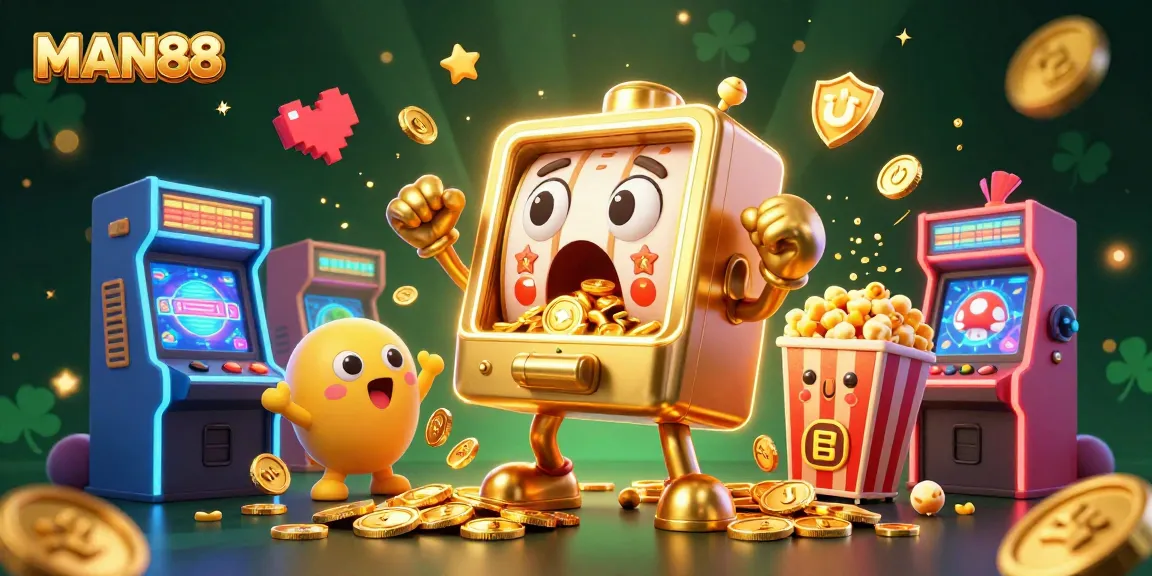 Spin and win with MAN88's exciting slot machine jackpot action and colorful arcade atmosphere.