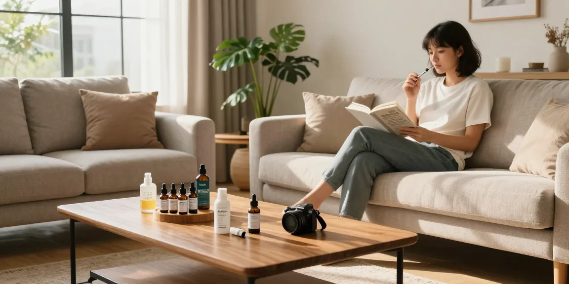 THC vapes UK wellness moment with premium vape pen and CBD oils in a tranquil living room.