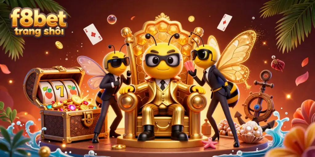 Engage with f8bet trang chủ in a vibrant 3D casino scene filled with action and rich detail.