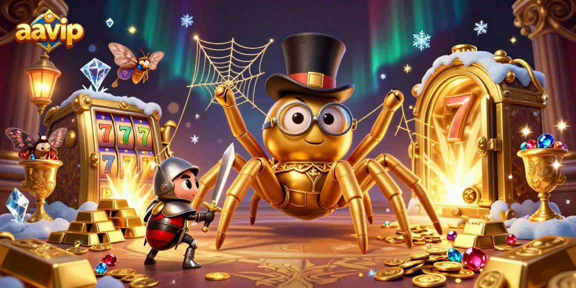 AAVIP players enjoy a thrilling casino experience with vibrant characters and glimmering treasures.