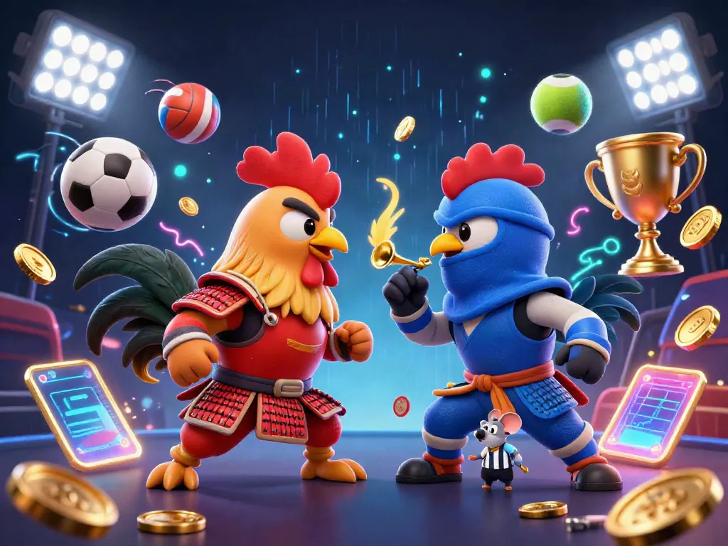 Experience thrilling battles at uu88 with dynamic fighting roosters in a vibrant casino atmosphere.