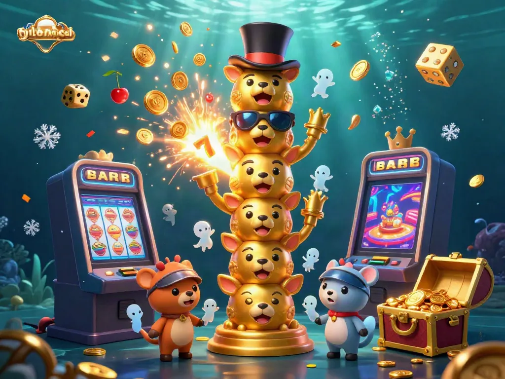 Watch "ty le nha cai" in a vibrant 3D scene featuring a golden totem pole and slot machine burst.
