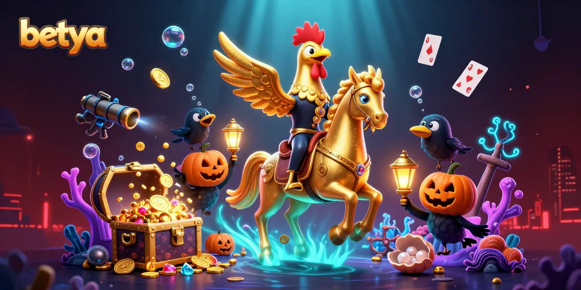 Experience exciting wins at betya's vibrant casino, with 3D characters and gold treasures.