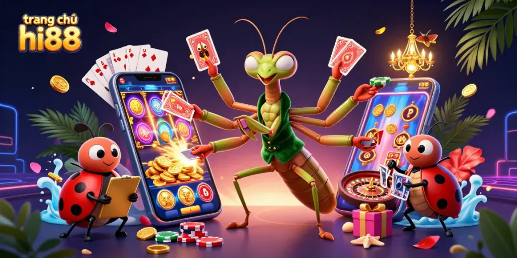 Experience thrilling gameplay and dynamic action at trang chủ hi88 with this vibrant casino illustration.