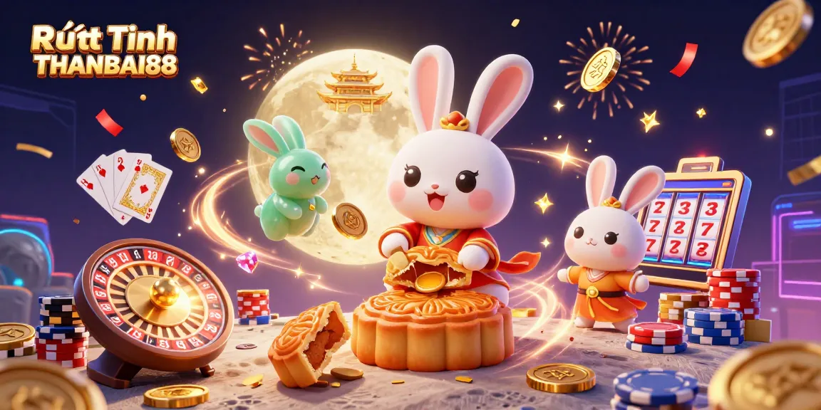 Experience Rút Tiền THANBAI88 with a vibrant 3D illustration showcasing the essence of online casino excitement.