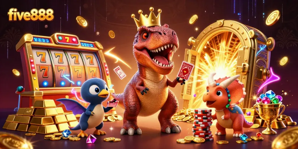 Experience winning excitement at five888 with a vibrant 3D casino adventure featuring thrilling gaming elements.