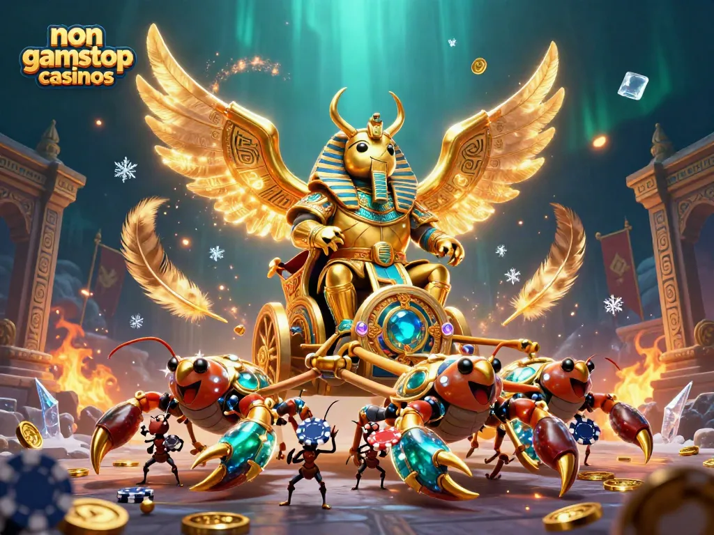 Experience the excitement of non gamstop casinos with thrilling elements and rich detail in this illustration.