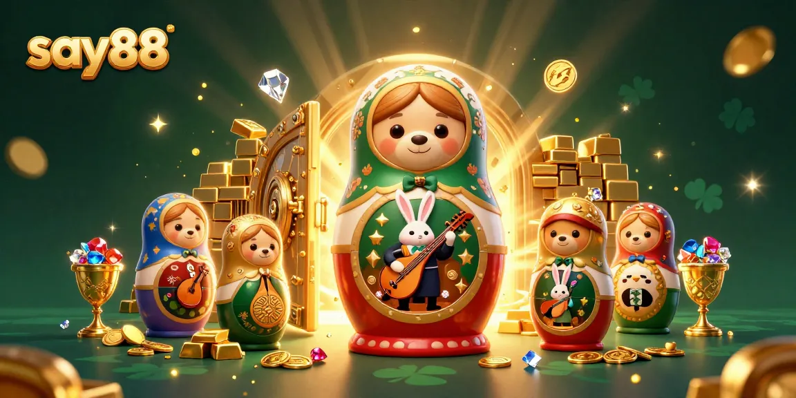 Experience excitement at say88 with a lively casino scene featuring charming characters and dazzling treasures.