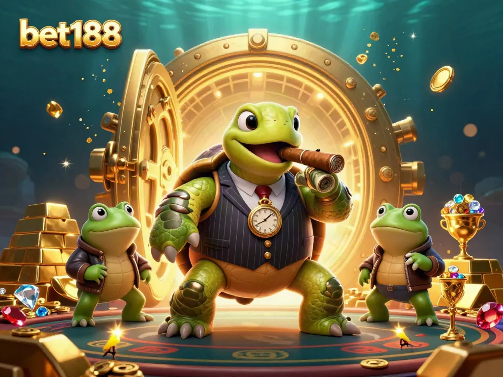 Experience the thrill of betting at bet188 with dynamic characters in a vibrant casino scene.