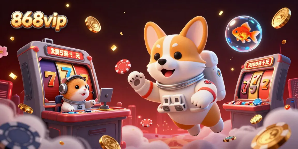 Experience exciting gameplay at 868vip with a lively illustration of gambling fun in space, featuring unique characters.