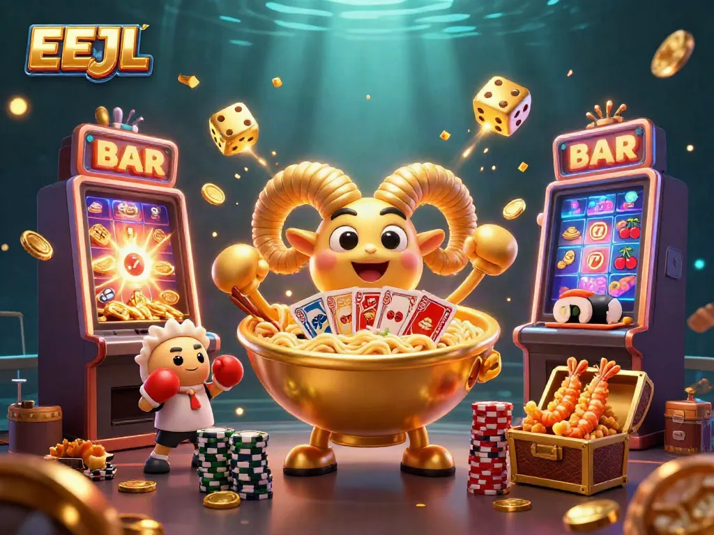 Engage with EEJL casino excitement featuring vibrant characters and jackpot action.