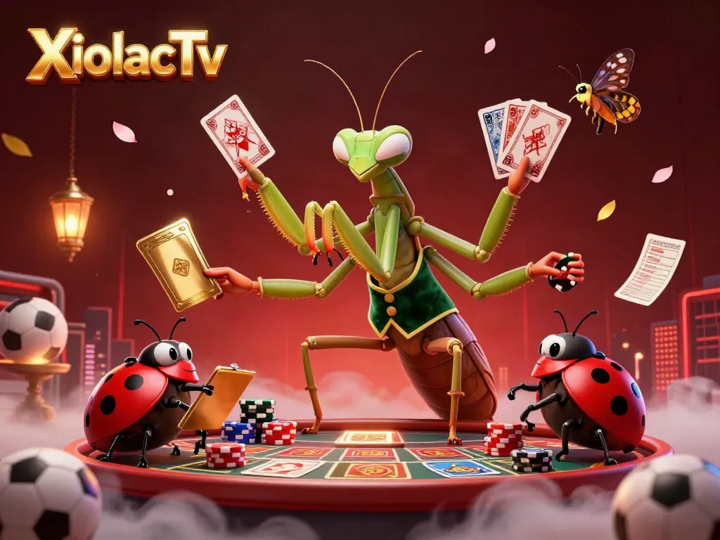 XoilacTv sports betting dynamic scene with lively characters and casino elements.