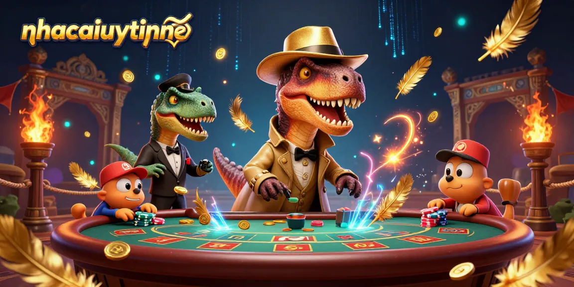 Experience thrilling card gaming at nhacaiuytinne with a velociraptor counter and stegosaurus pit boss.