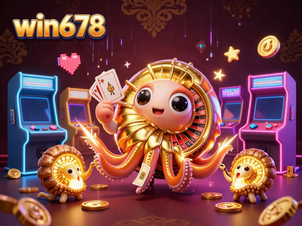 Win678 showcases an ancient nautilus roulette wheel in an electrifying casino scene.