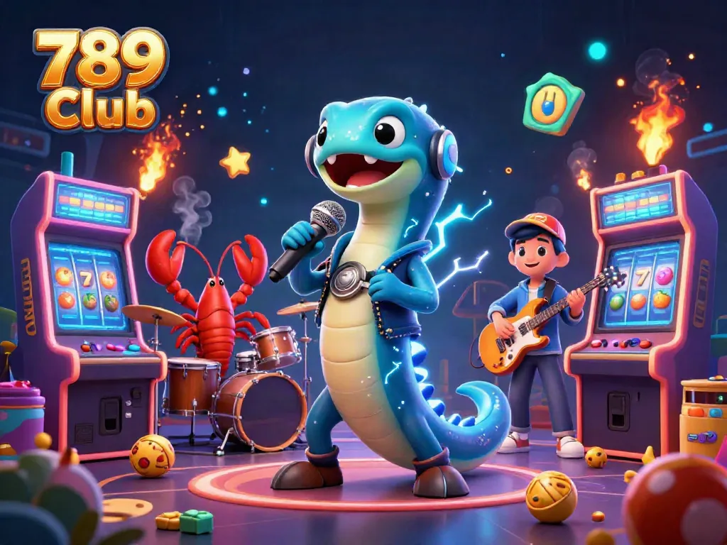 Experience the vibrant 789 Club with an electric DJ eel and cosmic casino elements.