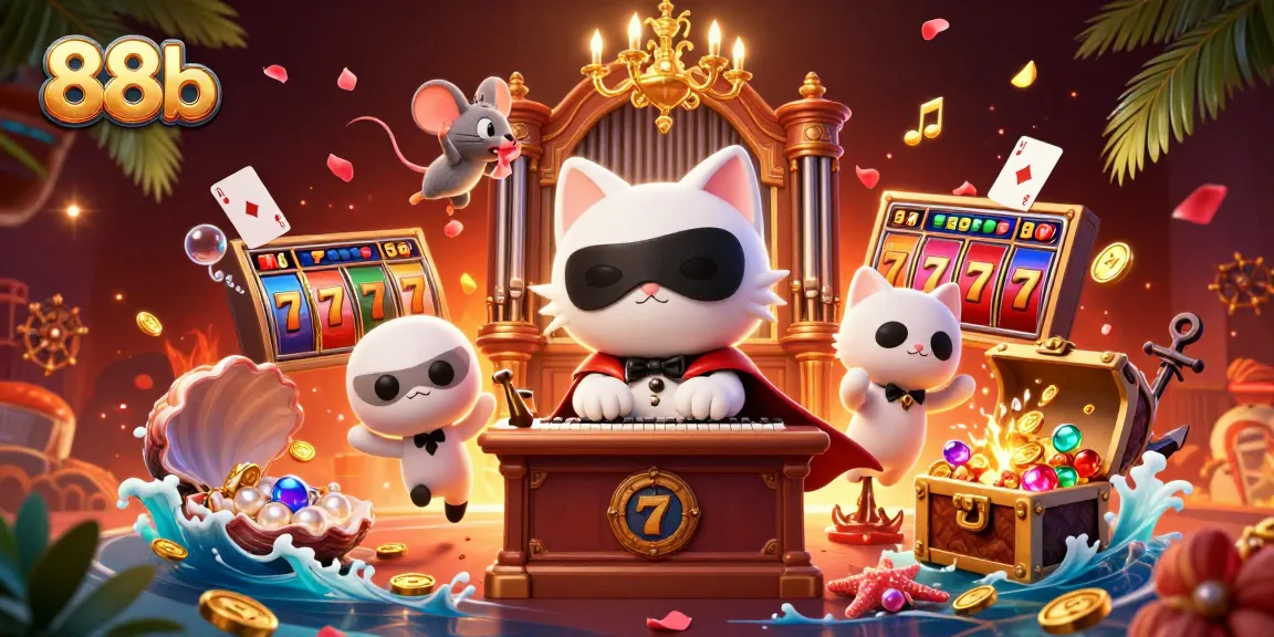 Win big with 88b in this vibrant casino scene showcasing dynamic gaming elements.