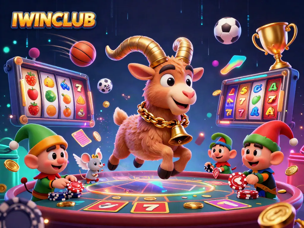 IWINCLUB enhances your gaming experience in an enchanting festive casino scene.