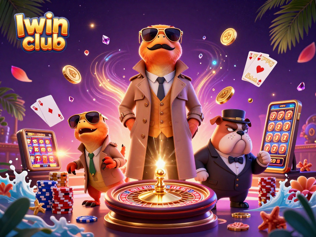 Engage with Iwin club as raptors enter a VIP casino, surrounded by riches and excitement.