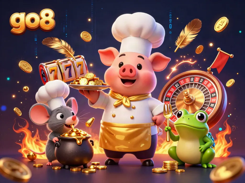 Experience go8 dynamics with vibrant characters in a rich casino setting, showcasing winning strategies.