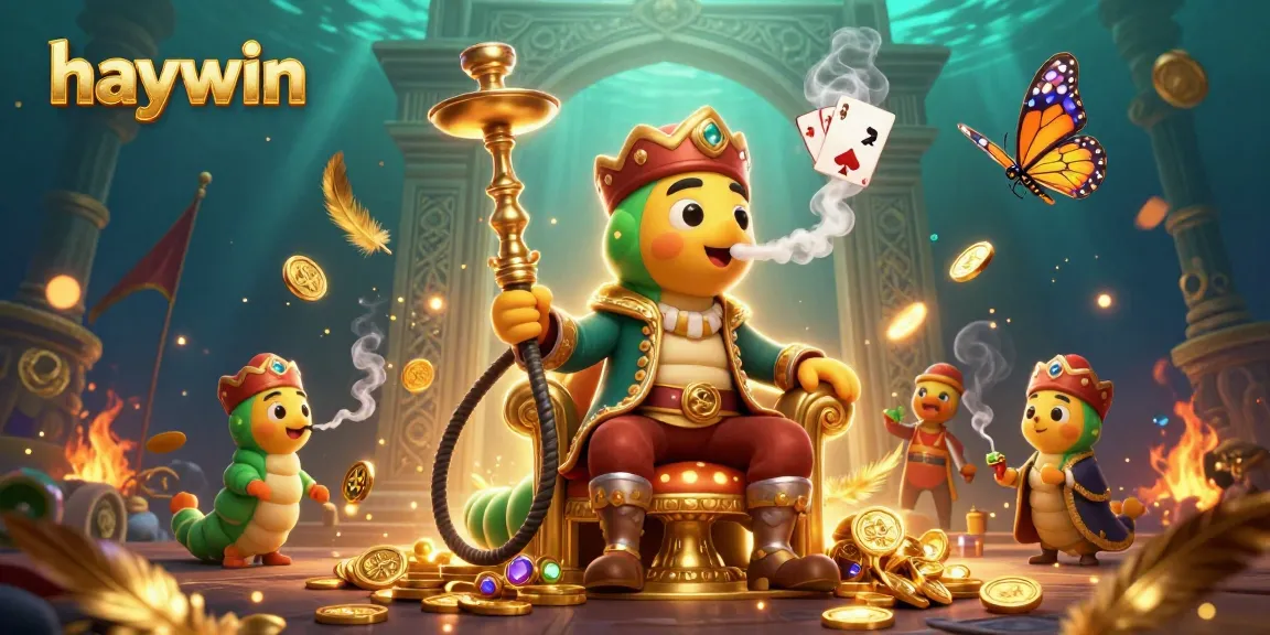 Experience the vibrant world of haywin as poker hand symbols emerge from smoke rings in a dynamic casino scene.