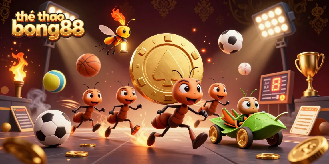 Engage with thể thao bong88 by exploring dynamic sports betting action with a vibrant 3D cartoon heist scene.