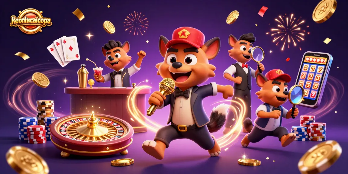 Experience fun at keonhacaicopa with lively hyenas in a casino scene, engaging in thrilling gaming activities.