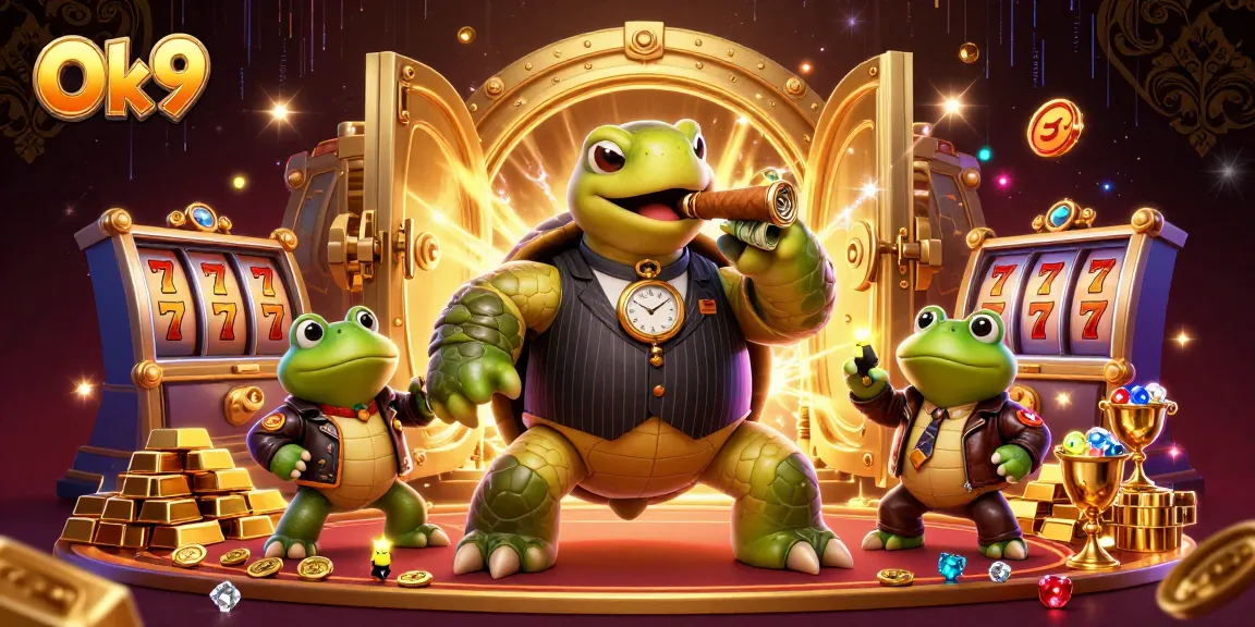 Experience thrilling bets with Ok9, a vibrant casino scene filled with treasures and excitement.