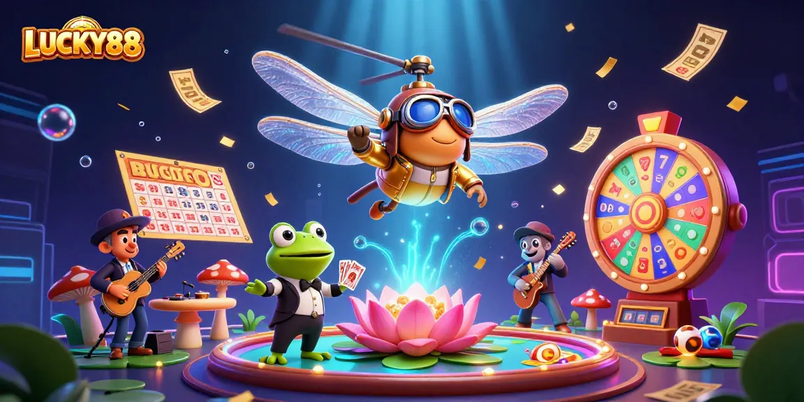 Engage with the LUCKY88 slot gaming experience featuring vibrant characters and dynamic gameplay elements.