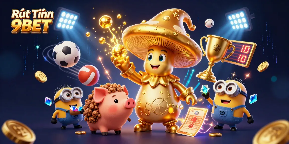 Play and win with Rút Tiền 9BET in a vibrant, dynamic casino scene full of excitement.