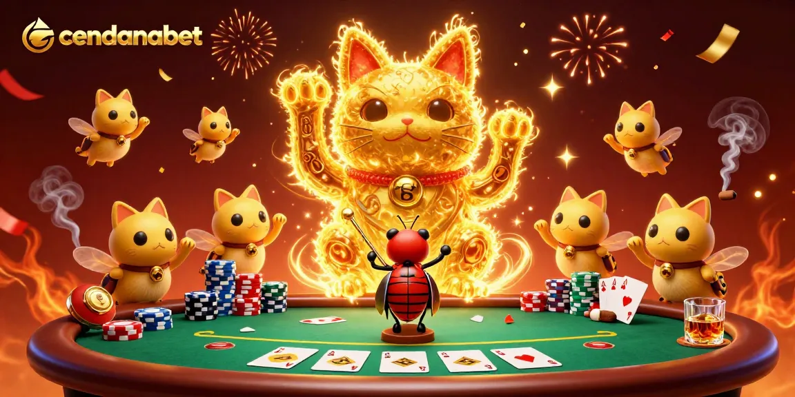 Cendanabet offers players a dynamic experience with vibrant symbols, golden fireflies, and rich casino elements.