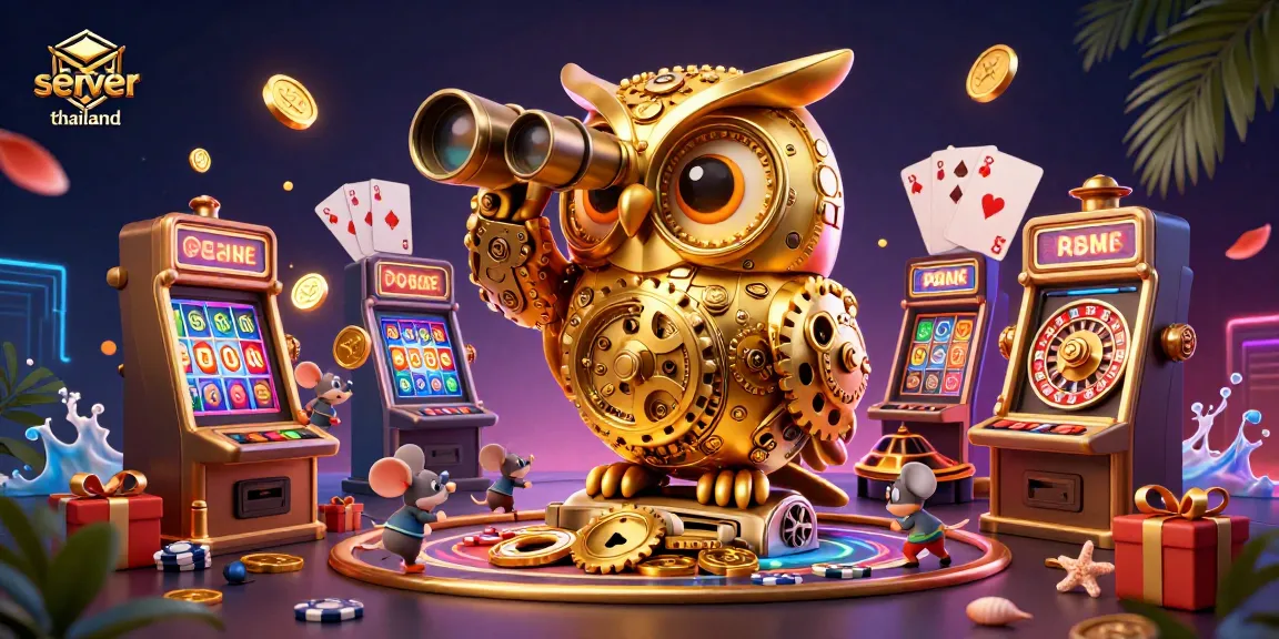 Experience thrilling jackpots at server thailand with a captivating 3D casino scene filled with lively elements.
