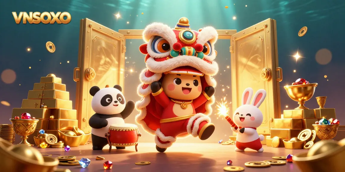 Experience vibrant VNSOXO action with 3D characters in a dynamic casino illustration.