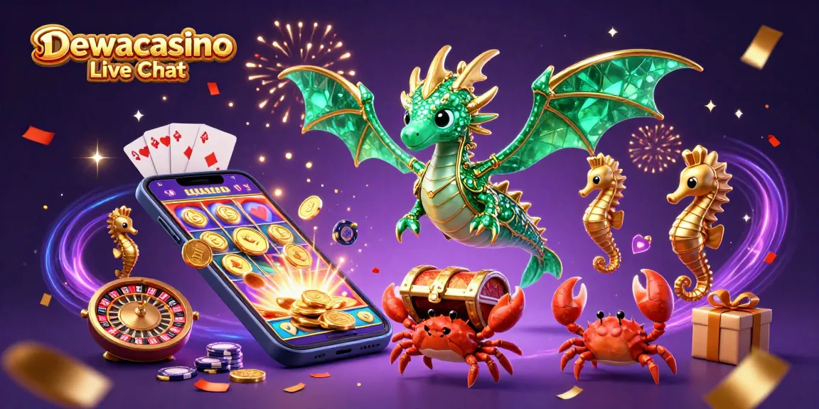 Dewacasino Live Chat offers an engaging experience with lively gaming characters and vibrant casino elements.