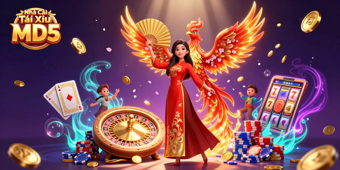 Experience Nhà Cái Tài Xỉu MD5 with thrilling games and stunning visuals in a dynamic casino scene.