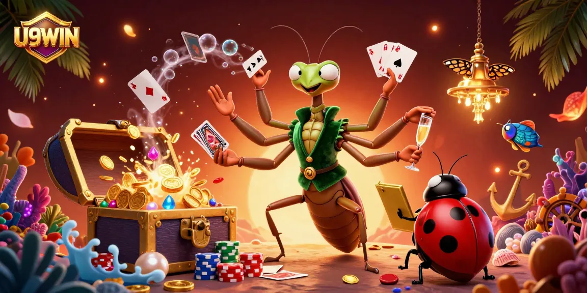 Experience thrilling gameplay at U9WIN with a vibrant 3D casino scene featuring unique characters and dynamic game elements.