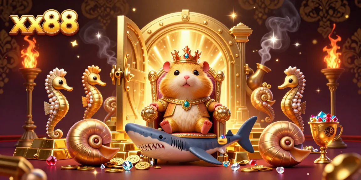 Experience the excitement of gaming at xx88 with a golden hamster king ruling over treasure and action.